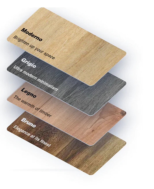 SPC Plank flooring samples showing natural wood grain patterns